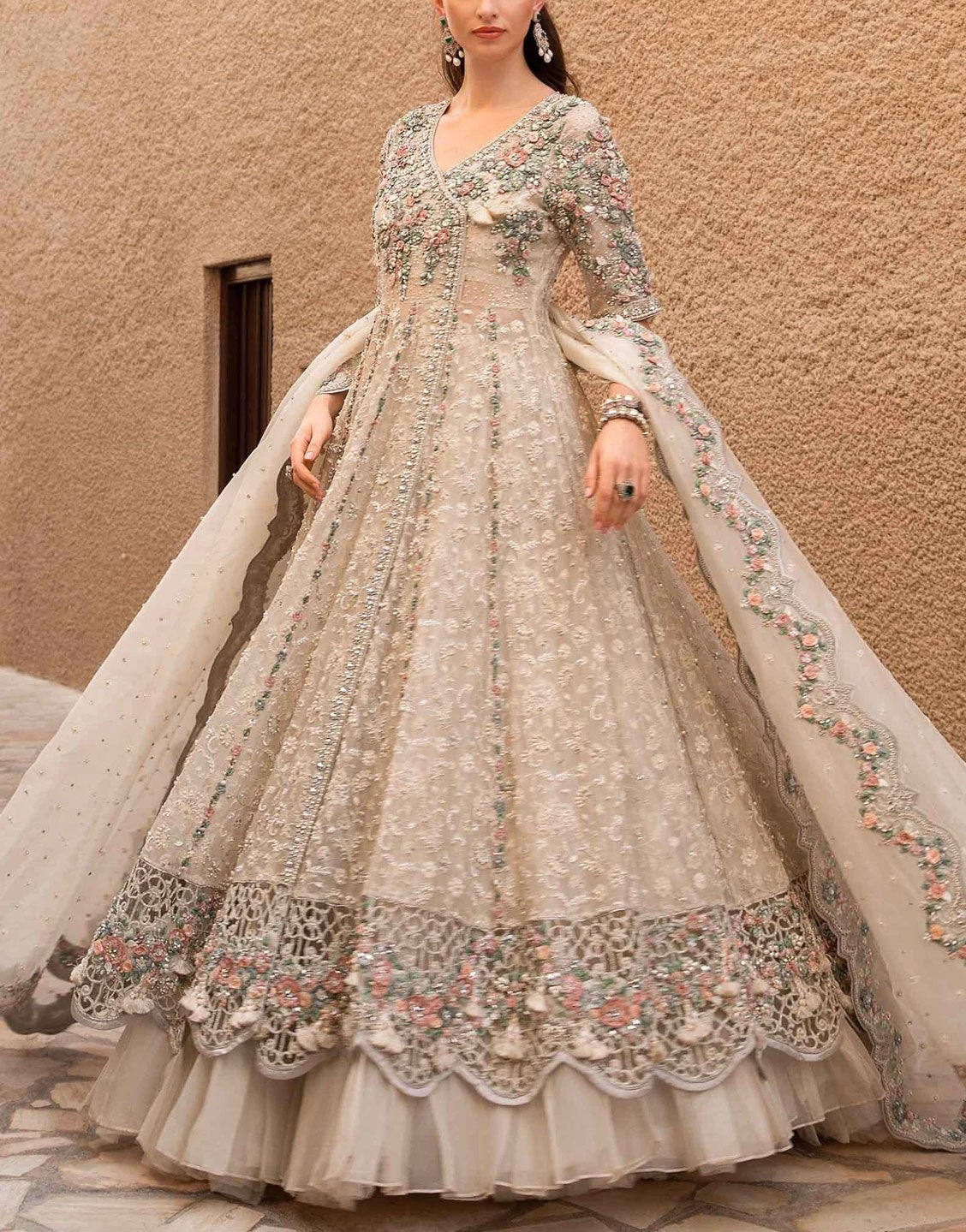 Maria B Luxury Organza Party Wear Maxi Dress | Irem FX-862