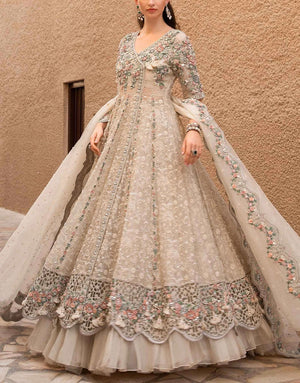 Maria B Luxury Organza Party Wear Maxi Dress | Irem FX-862