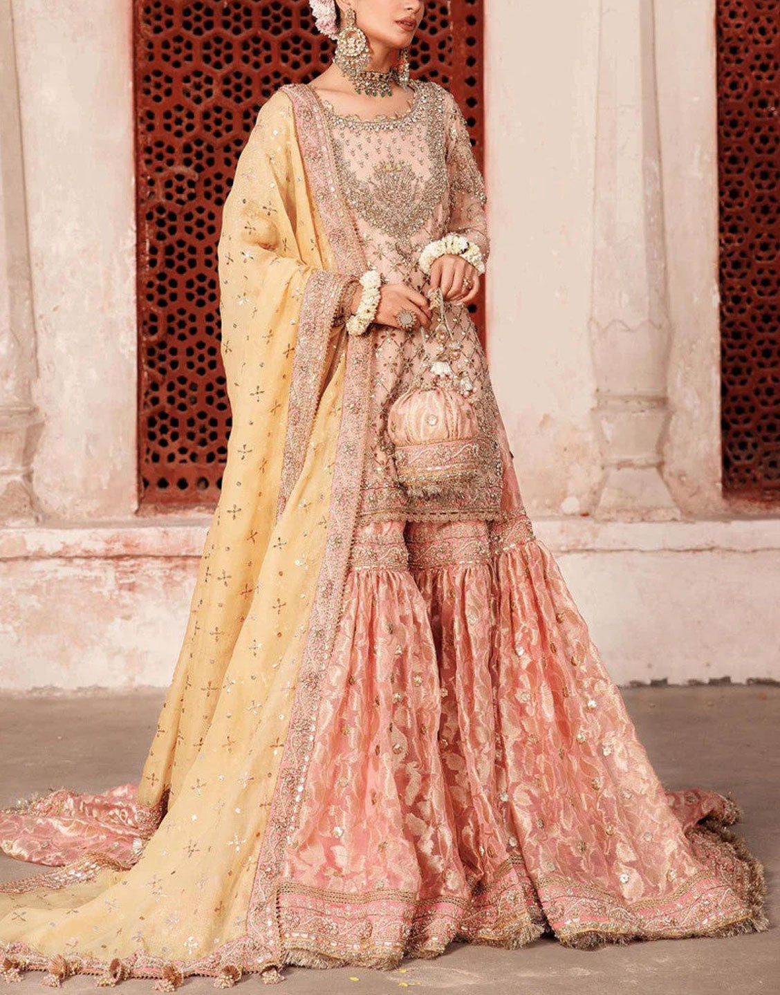Maria B Luxury Organza Bridal Gharara Dress | Orit EX-149A