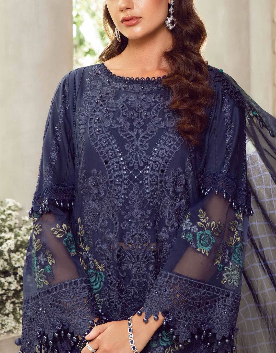 Maria B Unstitched Embroidered Lawn Dress | EL-24-09