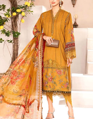 Luxury Embroidered Lawn Suit 2024 with Chiffon Dupatta