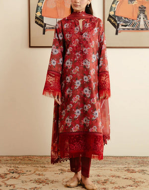 Afrozeh Malina Printed Lawn Dress 2024 | 688-Karis
