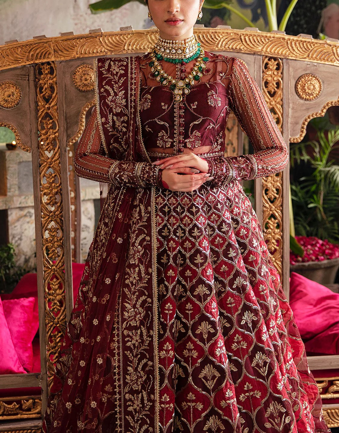 Luxury Afrozeh Shehnai Bridal Lehenga Dress | Tabeer