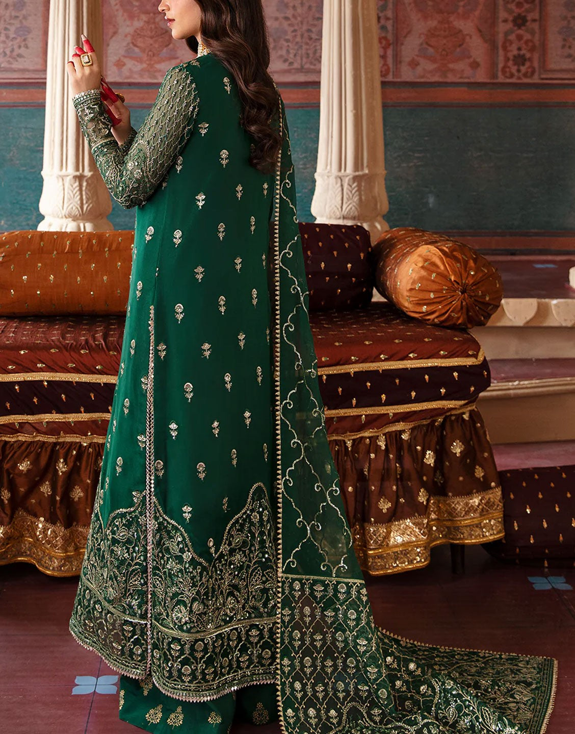 Afrozeh Shehnai Chiffon Wedding Formal Dress | 569-Dilsaz