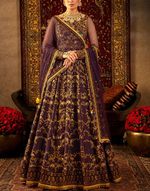 Asim Jofa Luxury Embroidered Net Bridal Maxi Dress | AJVF-03