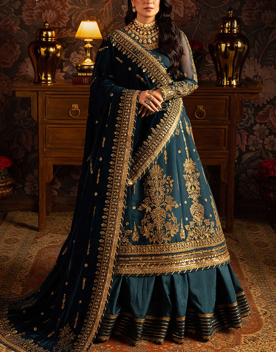 Asim Jofa Luxury Chiffon Bridal Lehenga Dress | AJMM-07