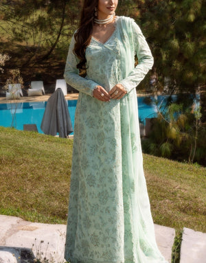 Bareeze Embroidered Air Jet Lawn Dress | Shimmery Flores BNL2342