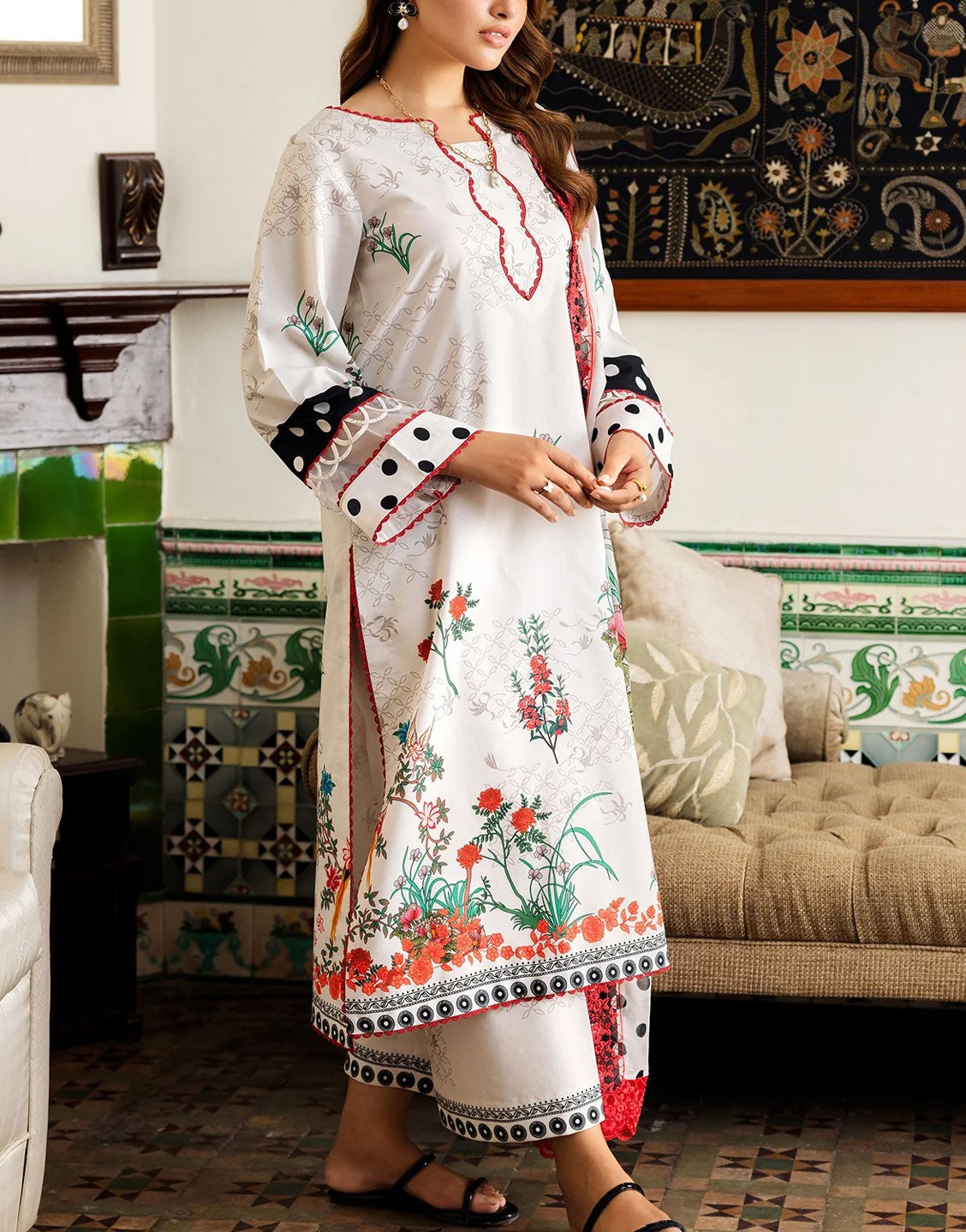 Charizma 3 Piece Unstitched Embroidered Lawn Suit | CRN4-15