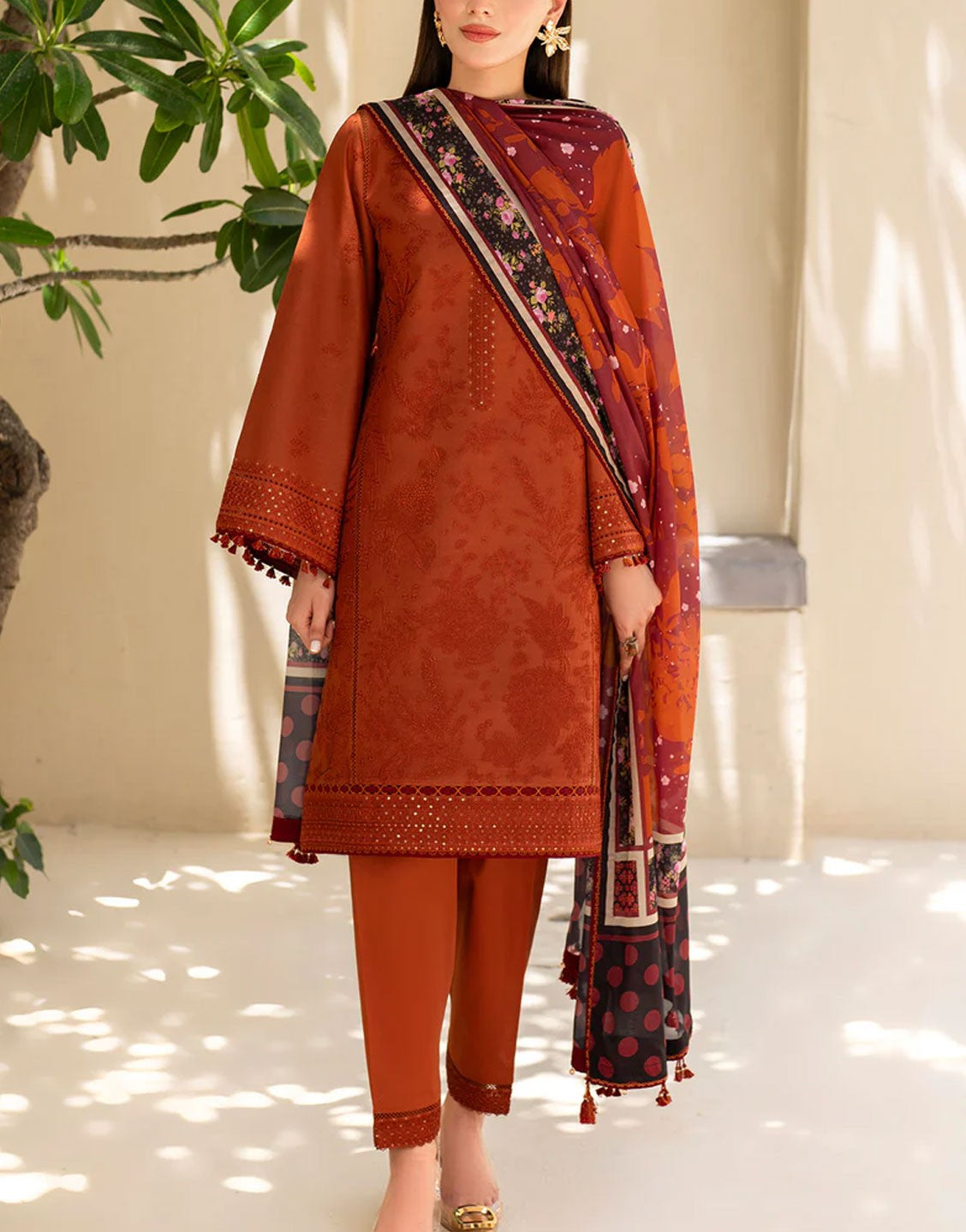 Jazmin Embroidered Iris Lawn Dress for Summer | IL-SS24-D5
