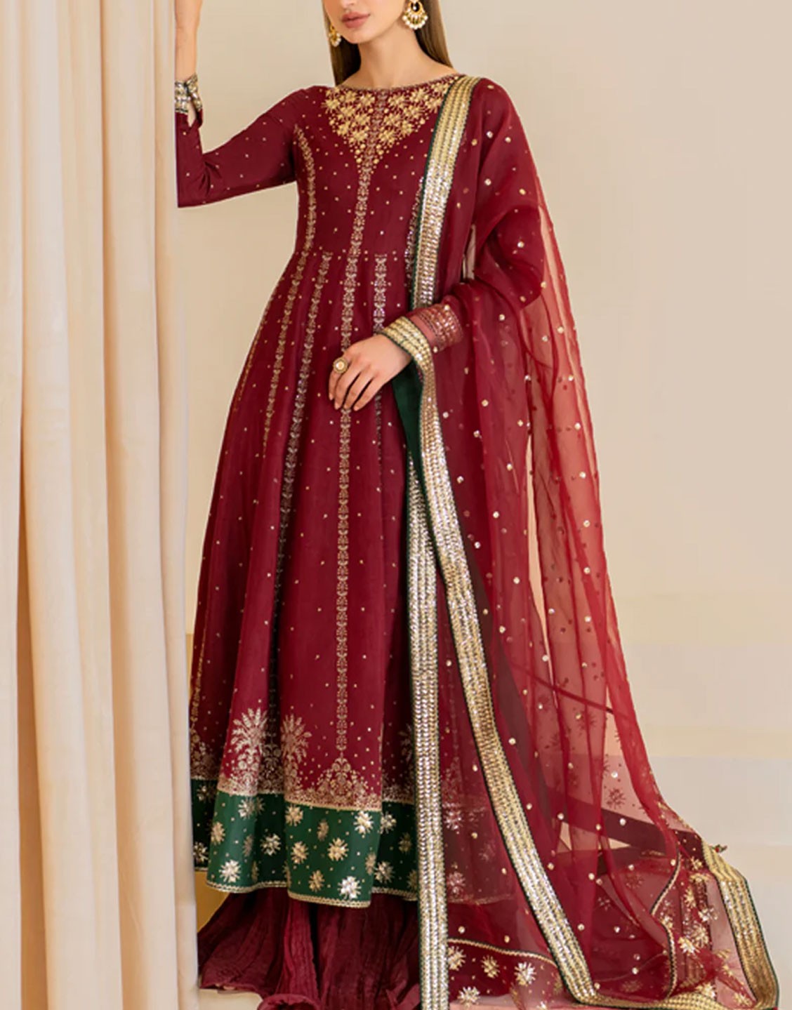 Jazmin Fancy Raw Silk Party Wear Dress | UR-7018