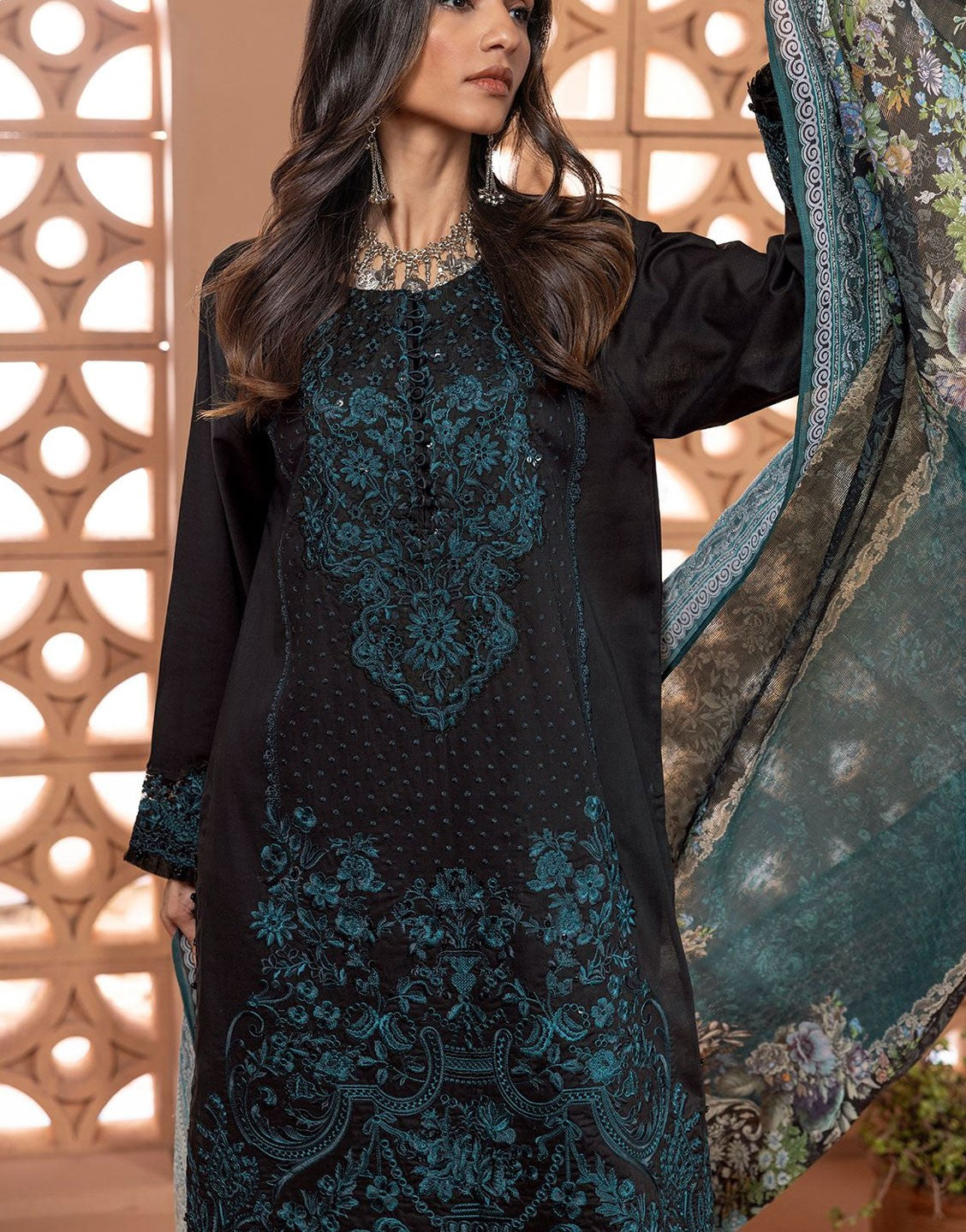 Khaadi Signature 3 Piece Embroidered Lawn Dress | BCA240401