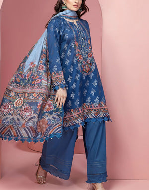 Khaadi 3 Pcs Digital Printed Jacquard Suit | BCO240304