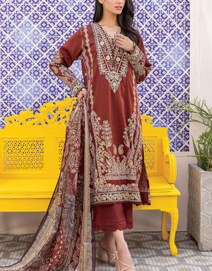 Khaadi 3 Piece Signature Cotton Satin EID Dress | BCS240201