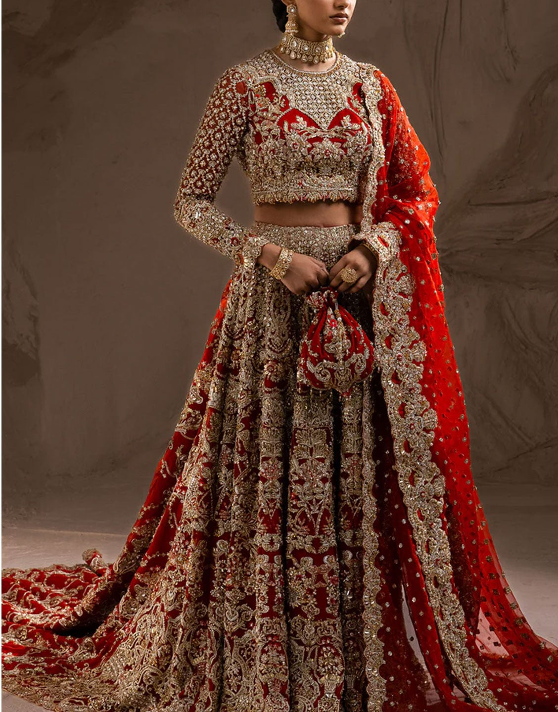 Maryum N Maria Luxurious Heavy Embroidered Bridal Lehenga | RUBY WOO / MBL0105