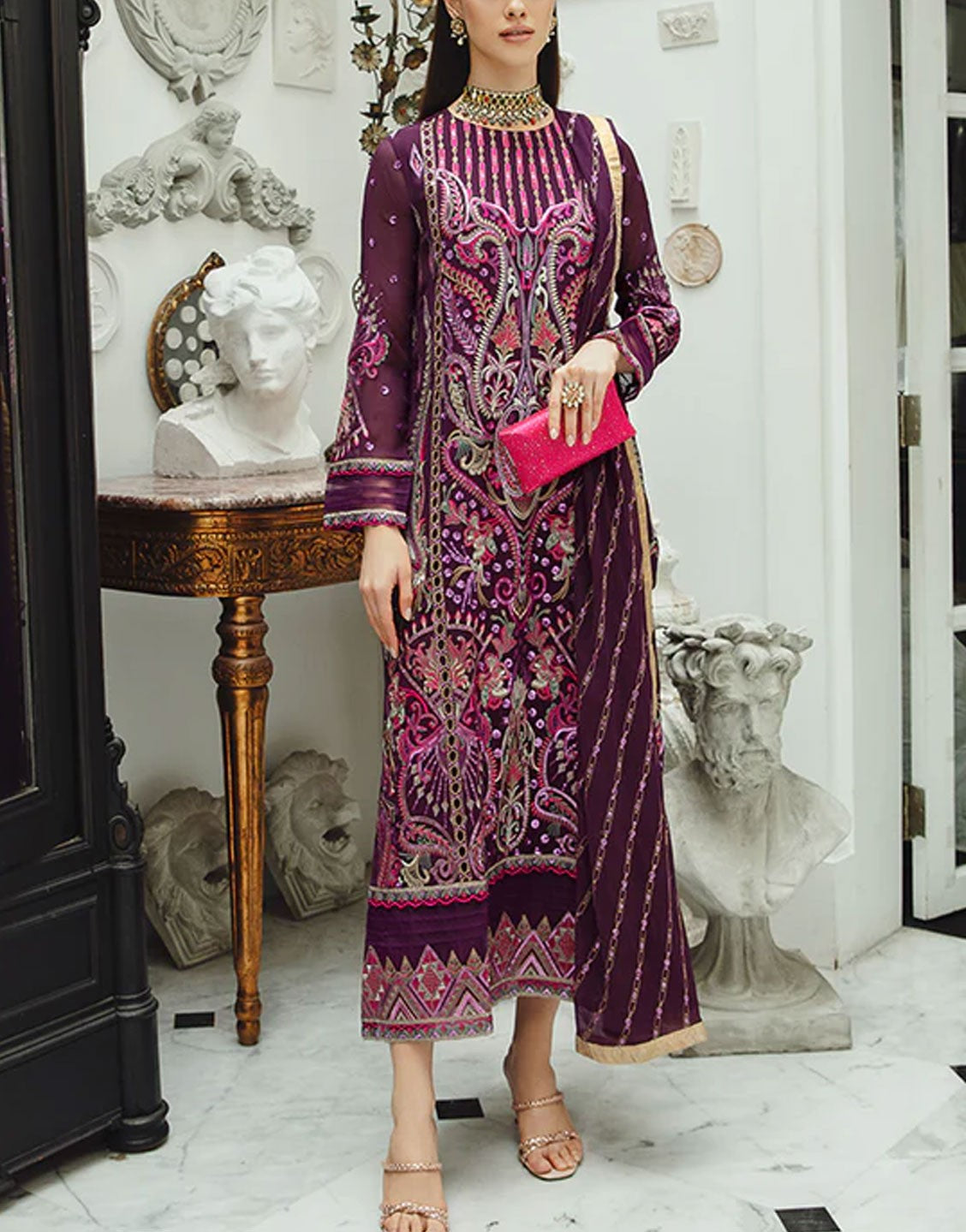 Maryum N Maria Ariya Premium Chiffon Party Dress | ROSHAN - SW23-502