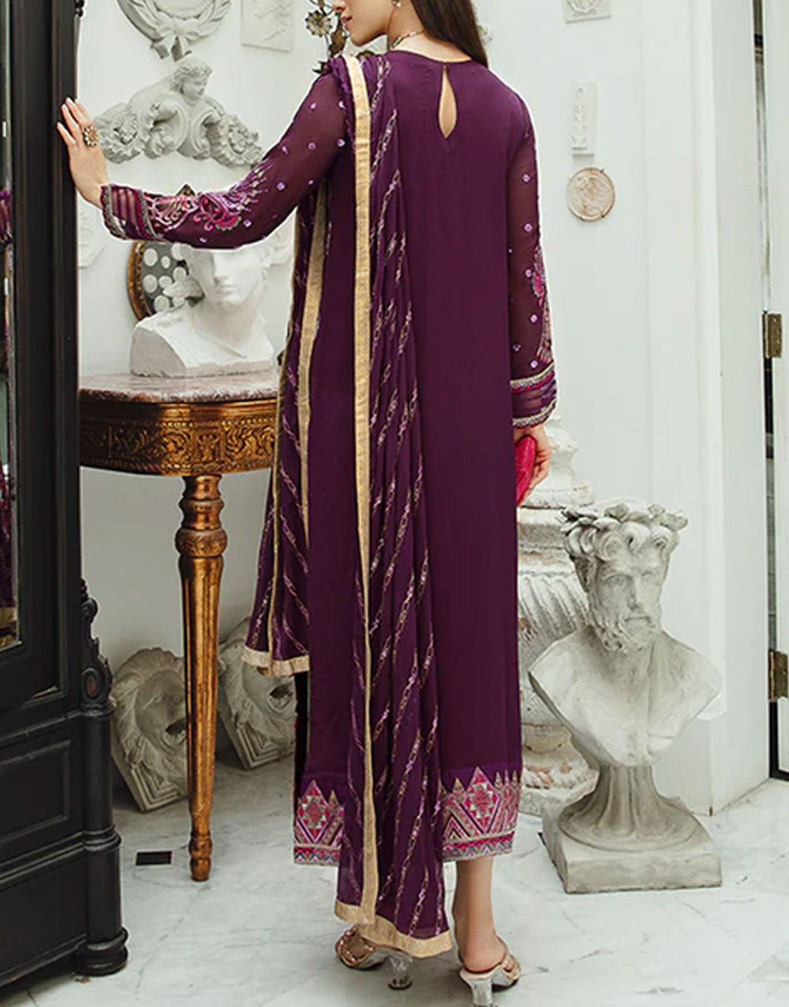 Maryum N Maria Ariya Premium Chiffon Party Dress | ROSHAN - SW23-502