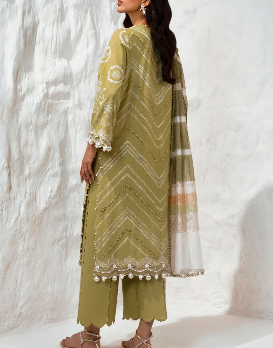 Sana Safinaz Luxury Embroidered Lawn Dress | M242-015A-DF