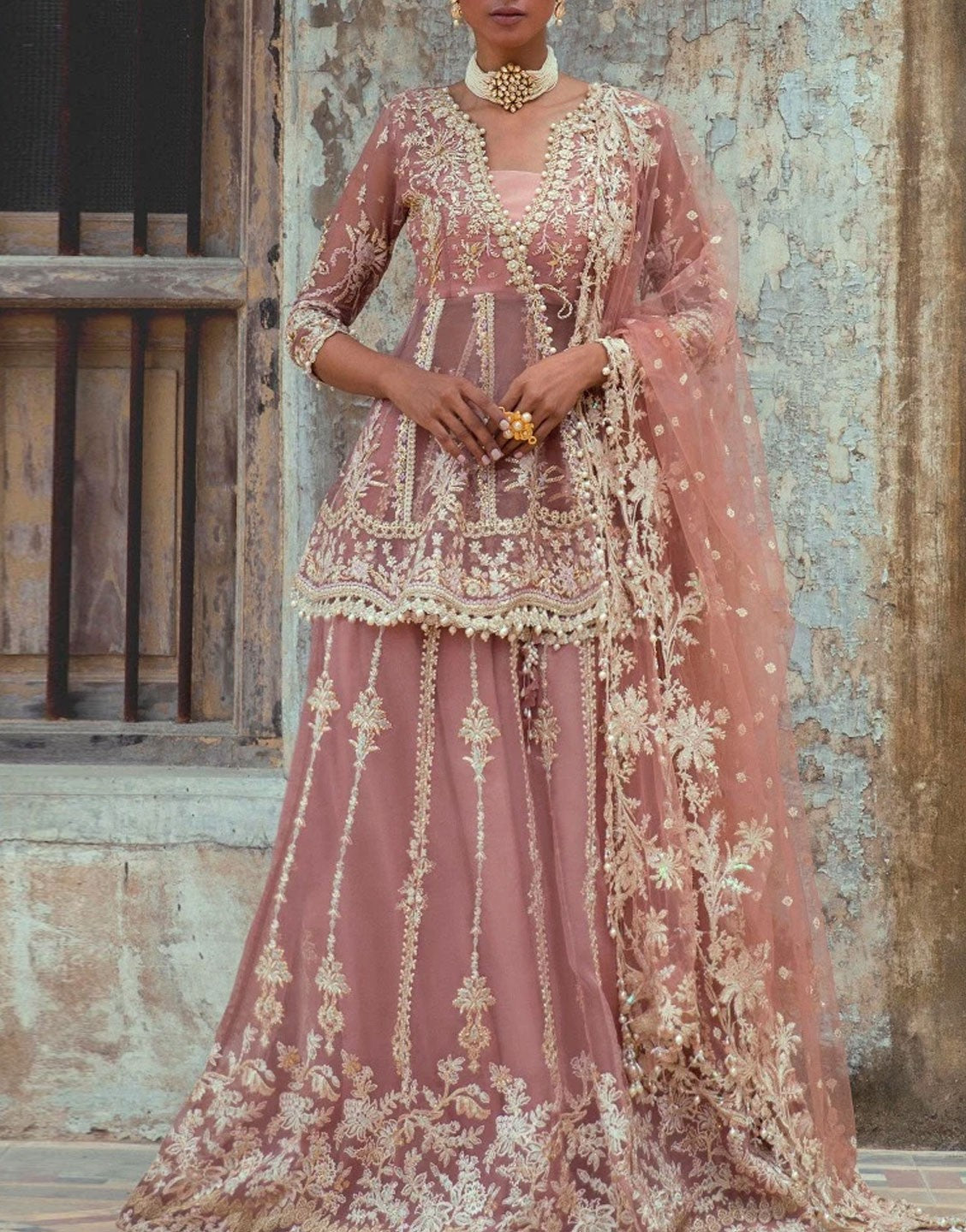 Sana Safinaz Luxury Bridal Lehenga Dress | G223-005-CT