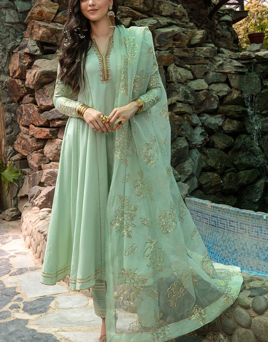 So Kamal Fancy Embroidered Lawn Frock | BLISS D812