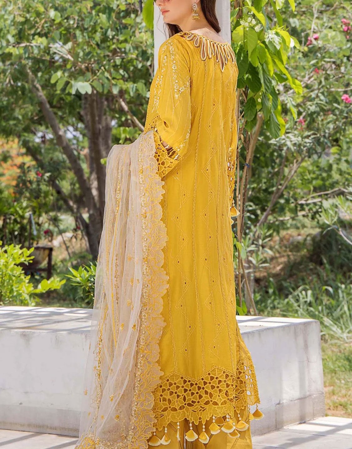 Adan's Libas Schiffli Embroidered Lawn Dress | Rarity Glance 7206