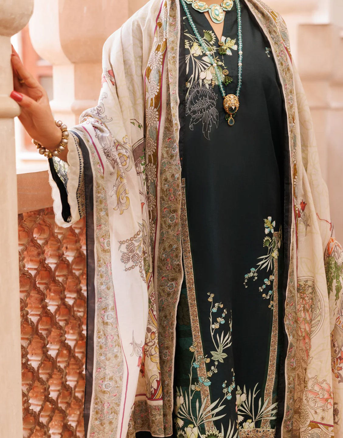 Almirah 3 Piece Summer Lawn Dress | Olive ALP-3PS-1978