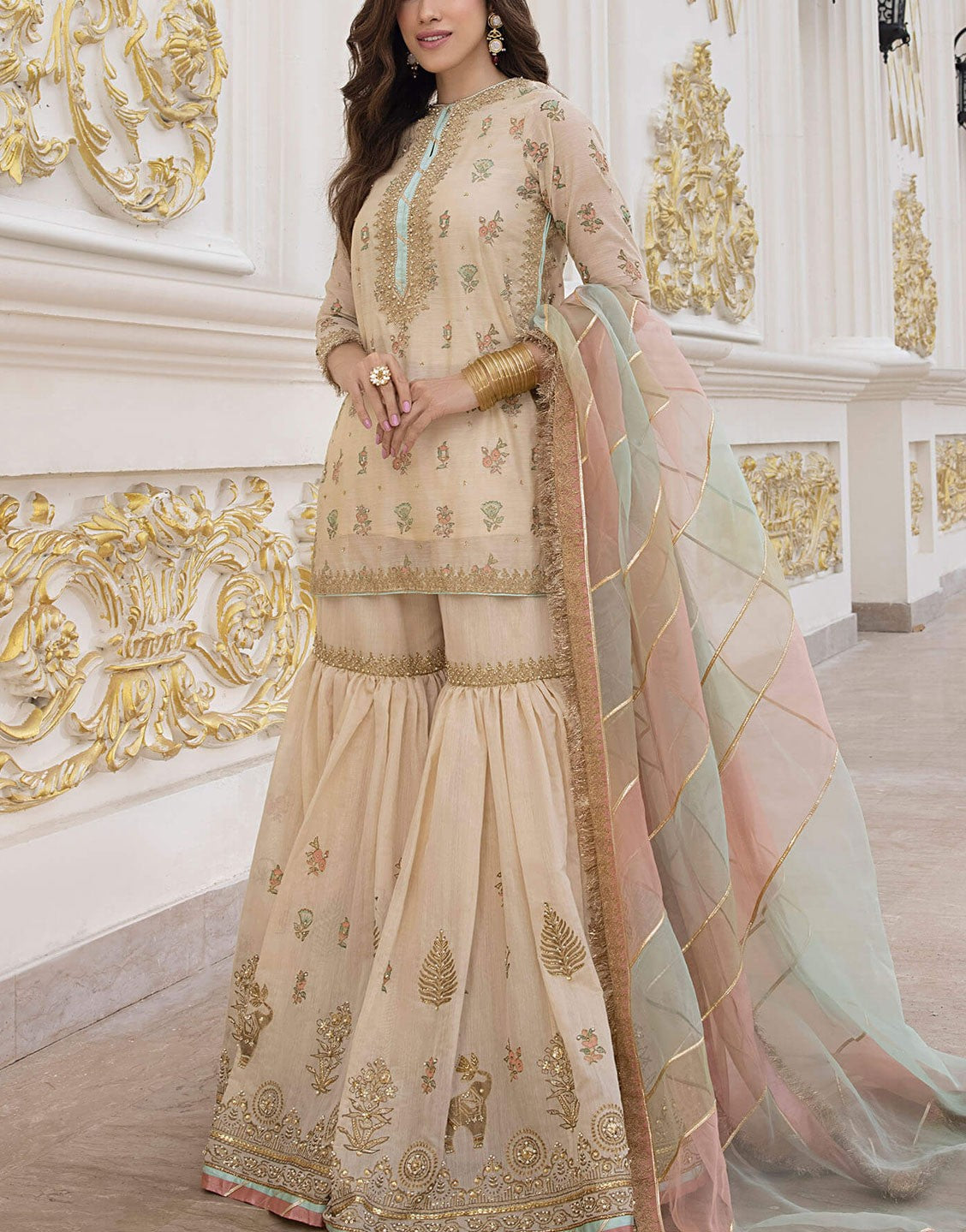 Asifa & Nabeel Formal Silk Wedding Wear Dress | Shayari