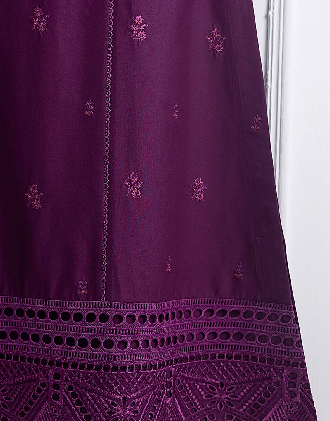 Azure Fancy 3 Piece Embroidered EID Lawn Suit | Orchid Crush