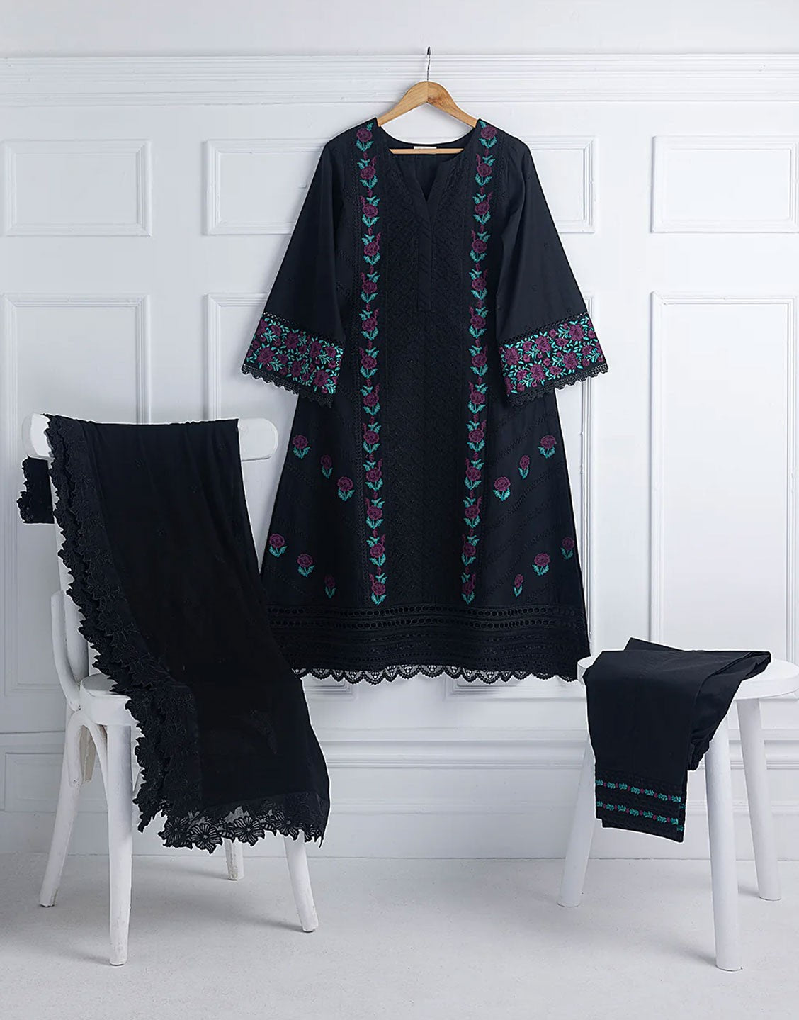 Azure 3 Pcs Embroidered Lawn Dress Collection | Florid