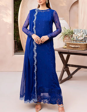 Azure 3 Piece Embroidered Chiffon Wedding Dress | Sapphire Symphony