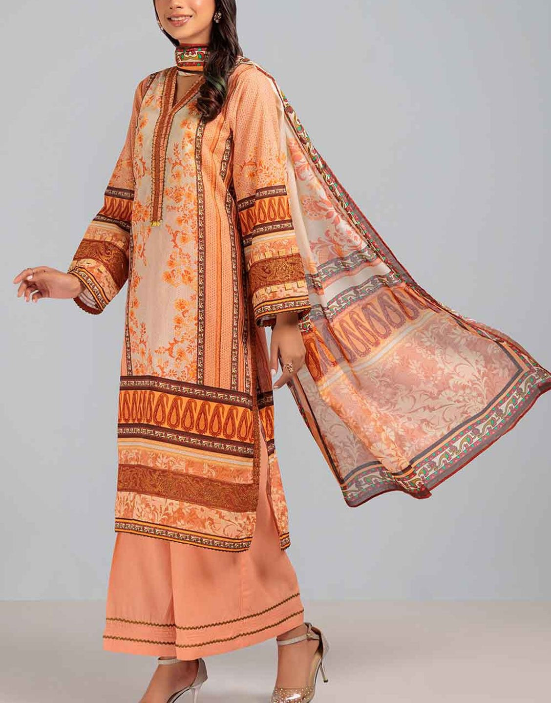 Bonanza Satrangi 3 Piece Printed Lawn Suit | CLARET LIFE ASO233P50A