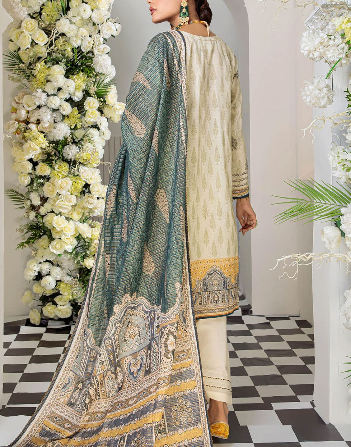 Bonanza Satrangi 3 Pcs Digital Print Lawn | BEIGE-LAWN ARNS223P05