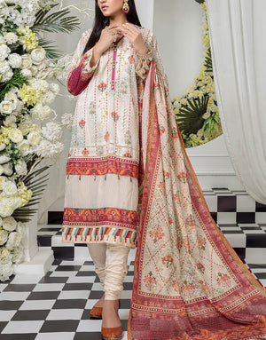 Bonanza Satrangi 3 Piece Summer Lawn Collection | O-WHITE ARNS223P19