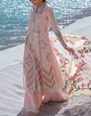 Crimson Luxury Embroidered EID Lawn Dress | Forget Me Not - Sorbet Pink