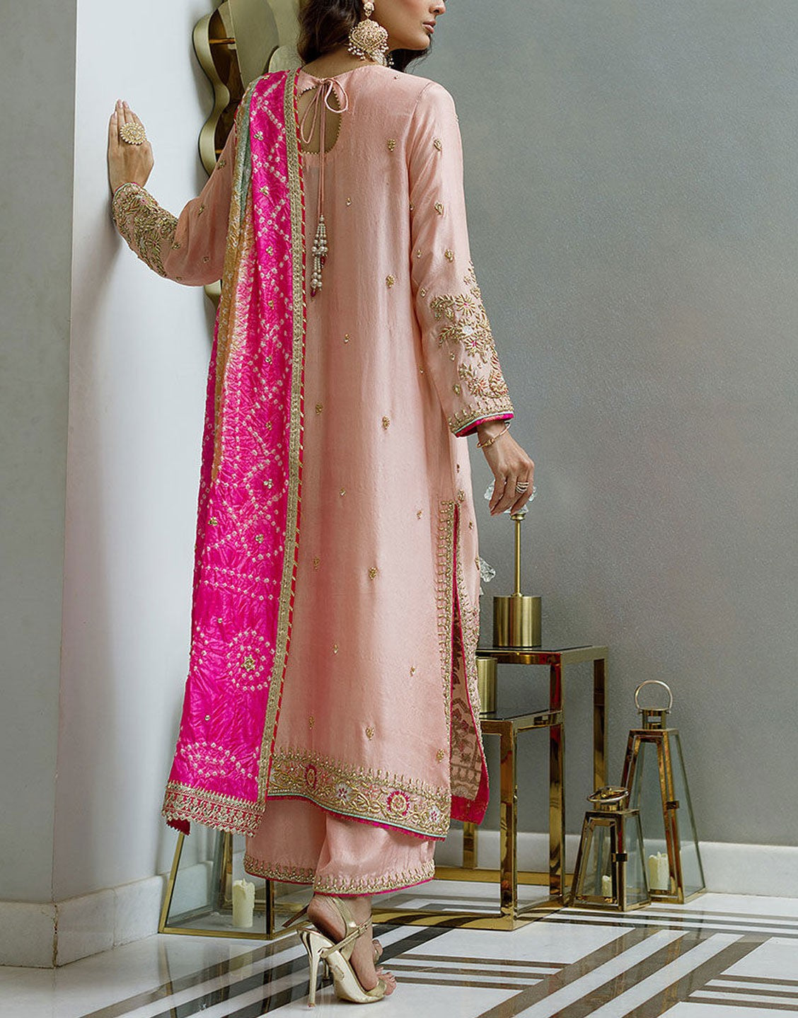 Deepak Perwani Luxury Fancy Raw Silk Wedding Dress | KTD4065