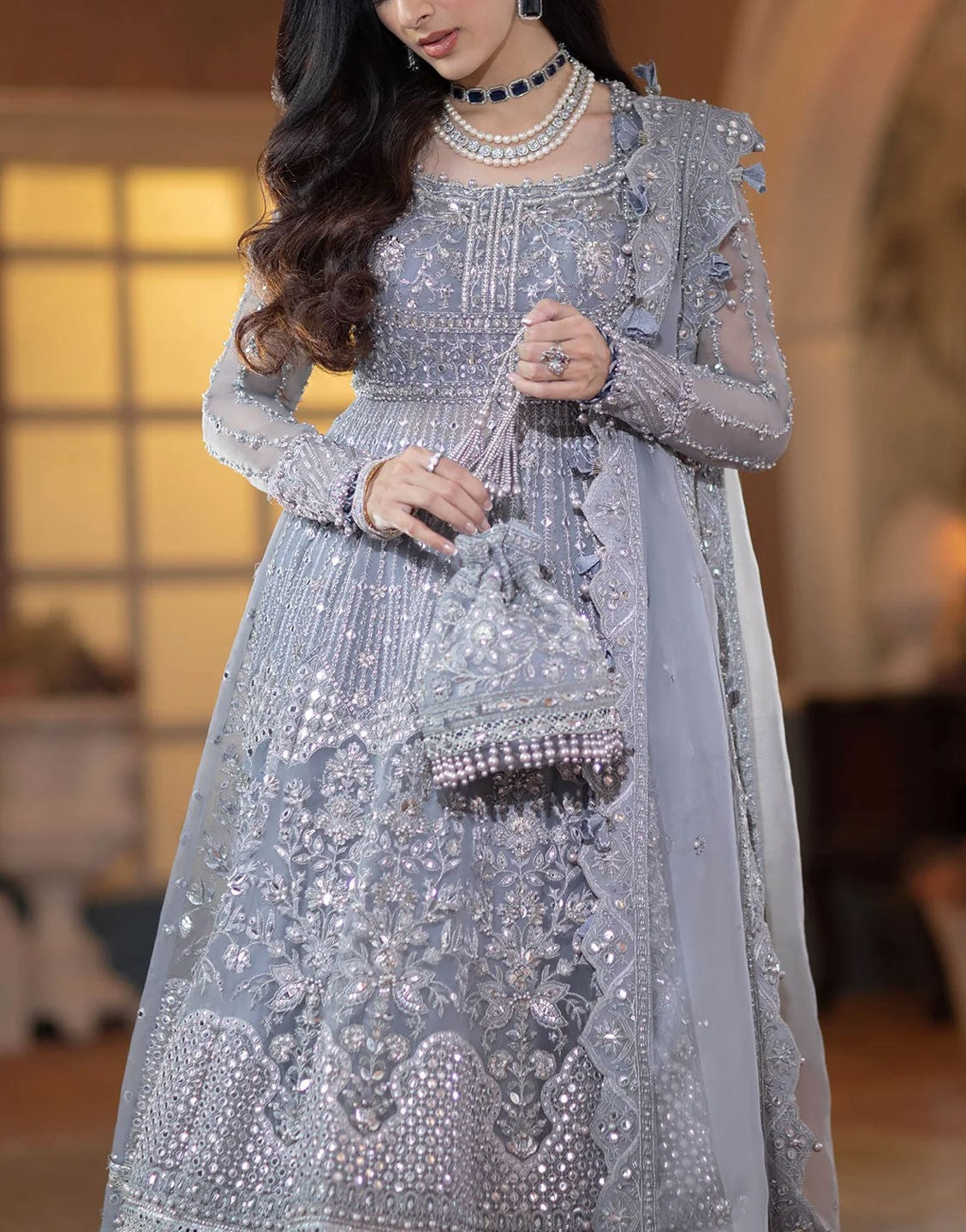 ELAN Luxurious Organza Bridal Wear Maxi | NAZIK (EC2-23-06)