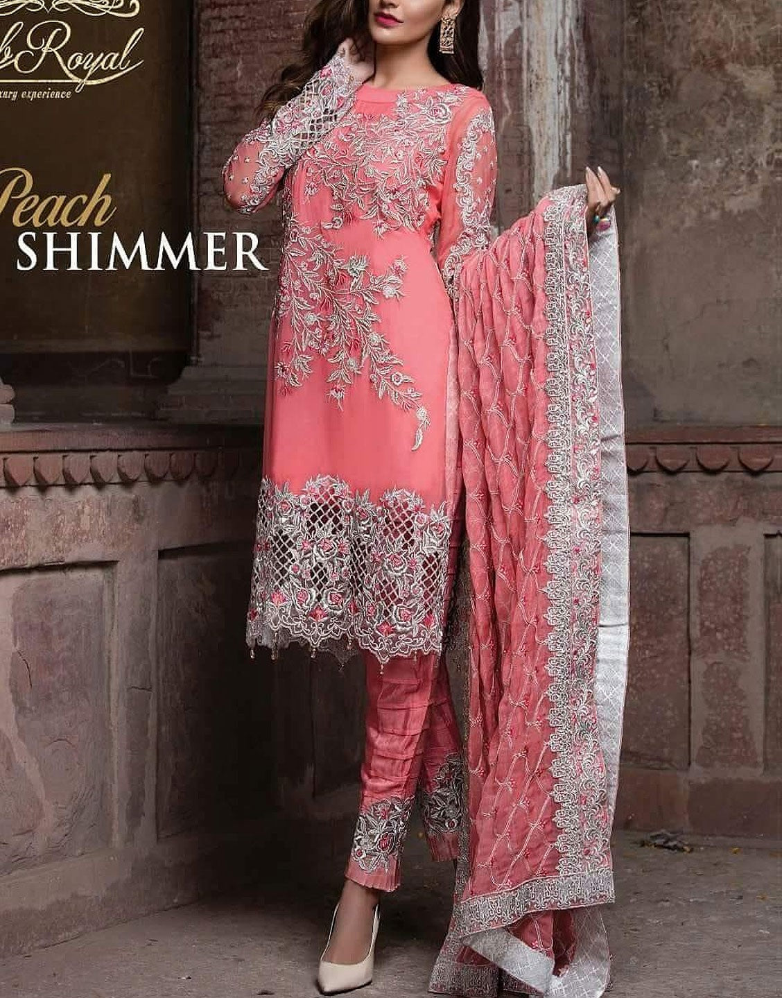 Embroyal Luxury Chiffon Formal Wear Dress for Wedding