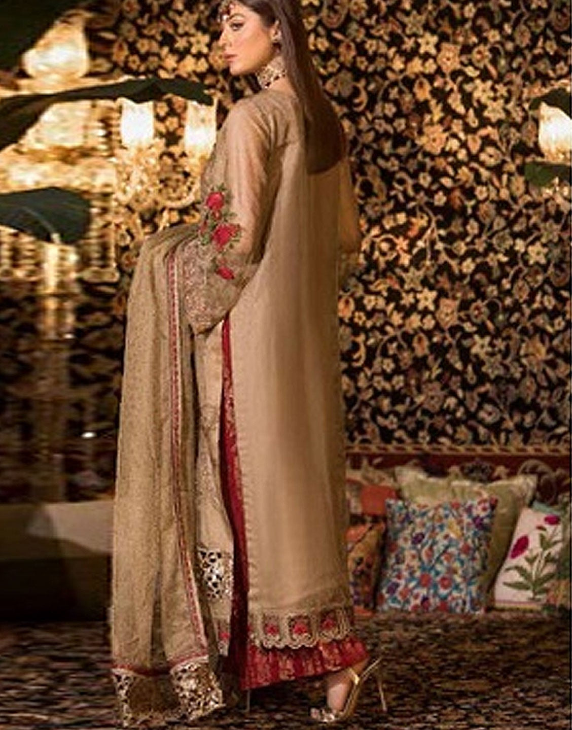 EshAisha Luxury Embroidered Net Wedding Dress | EA 512