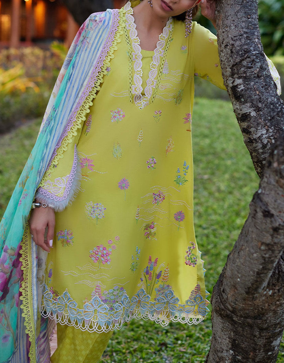 Farah Talib Aziz Embroidered Lawn Dress | KELAYA KIWI