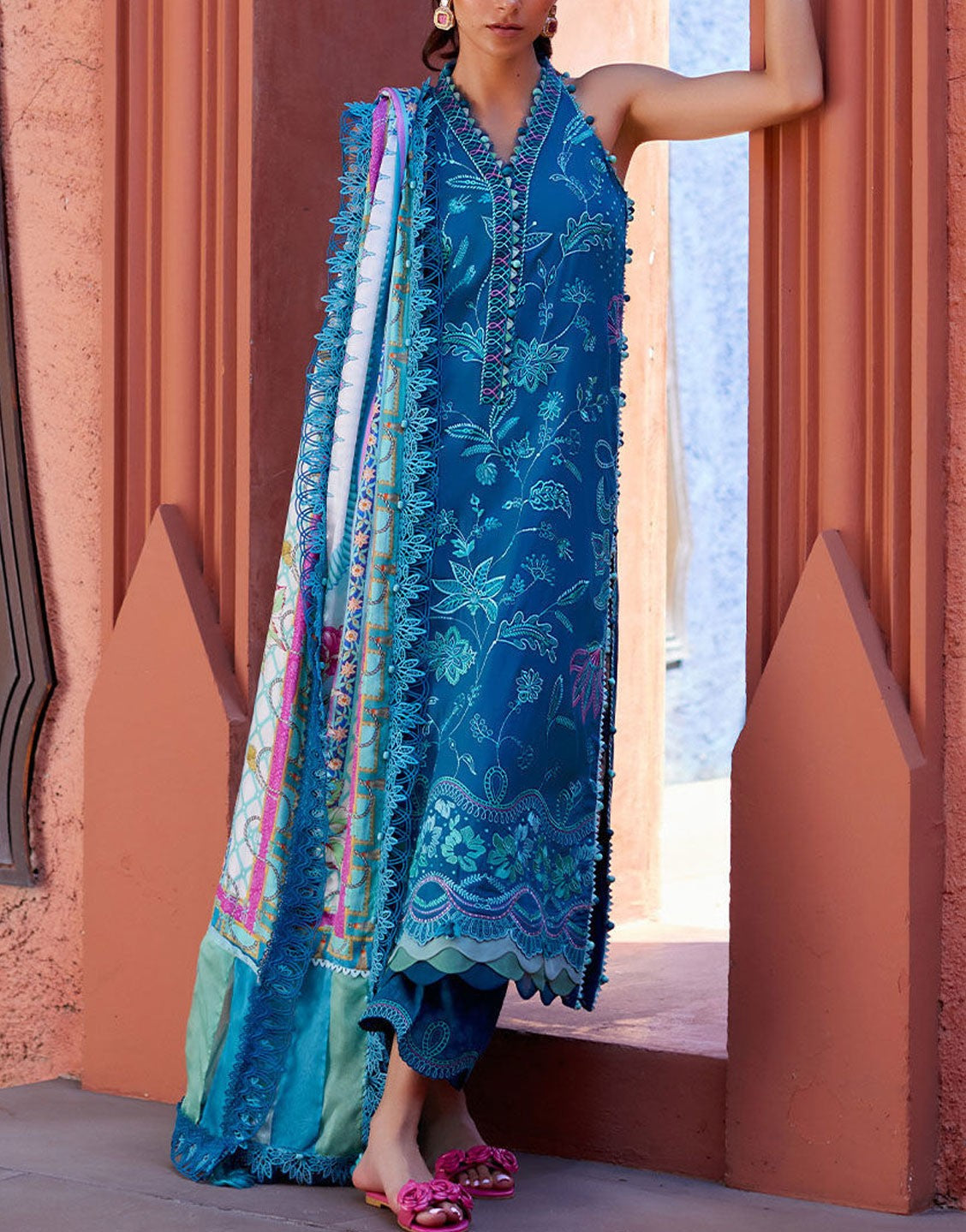 Farah Talib Aziz Embroidered Lawn Suit | MOANNA TEAL FTA-03-24