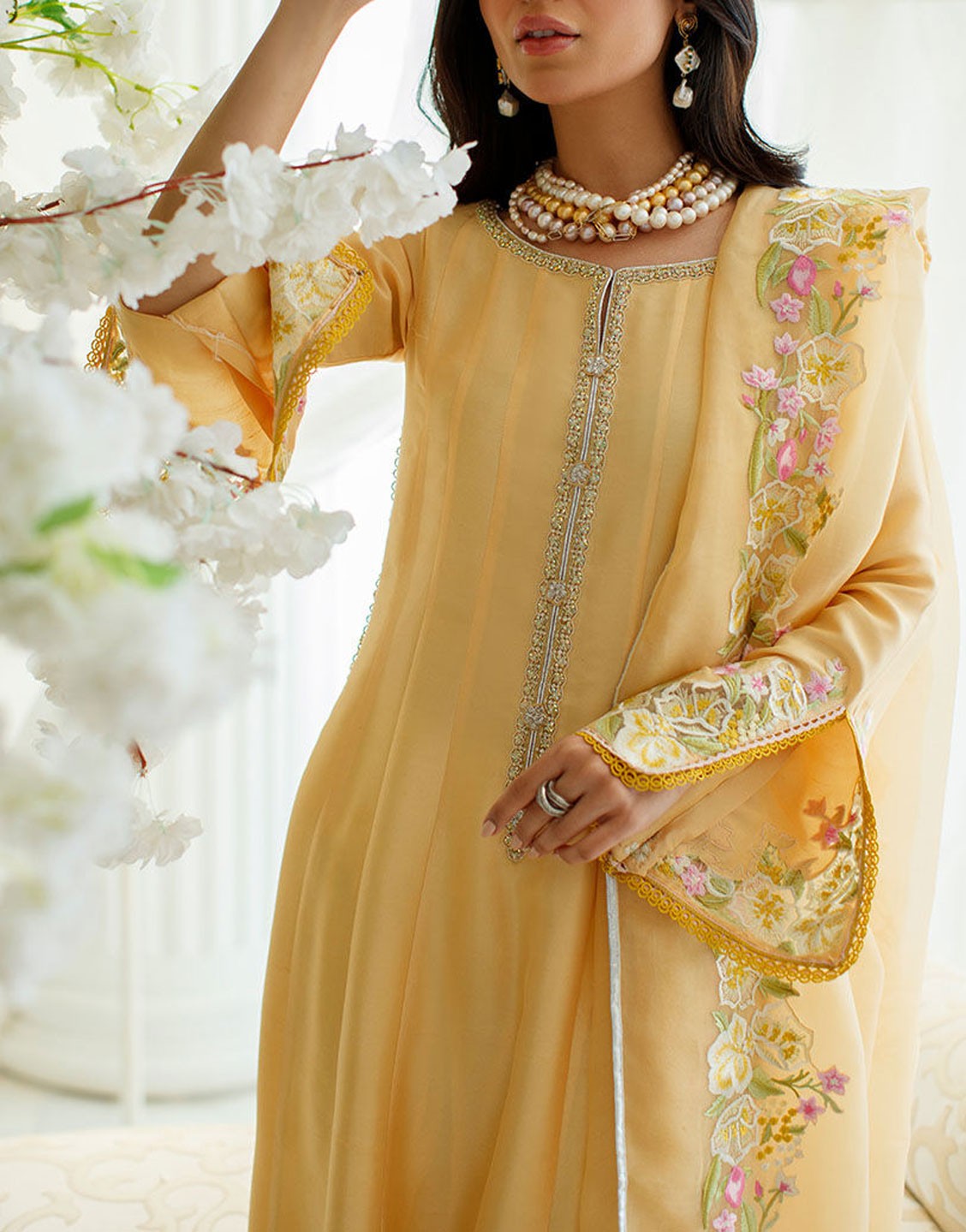 Farah Talib Aziz Luxury Pure Silk Party Wear Dress | FTA-EDO22-11