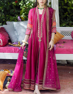 Farah Talib Aziz Zareen Fuchsia Kalidaar Dress | ZOELLA GREY FTA-08-24