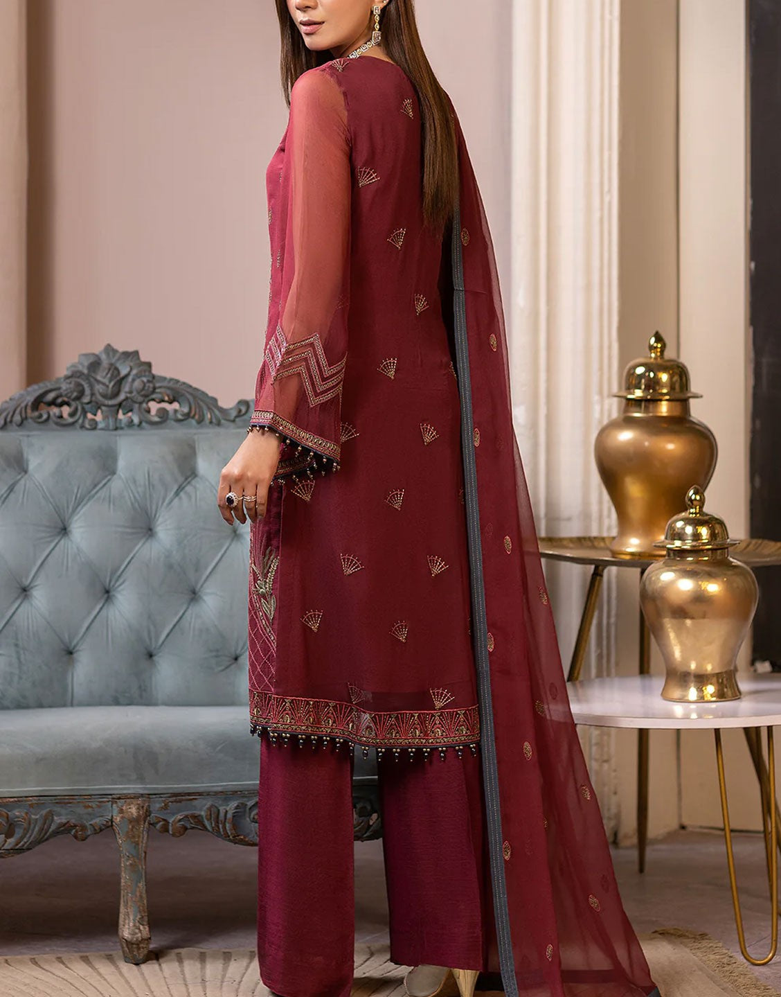 Flossie Fancy Chiffon Wedding Suit Collection | WARDA K-1409