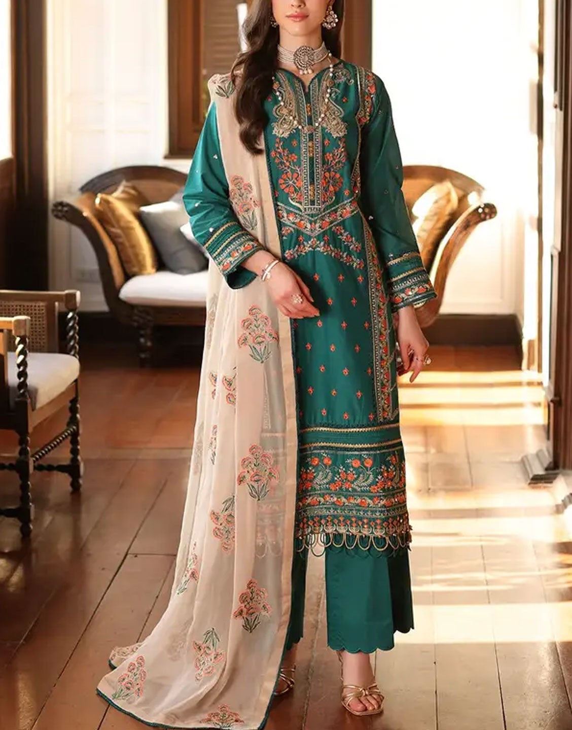 Gul Ahmed 3PC Embroidered Unstitched Lawn Suit | PM-42009