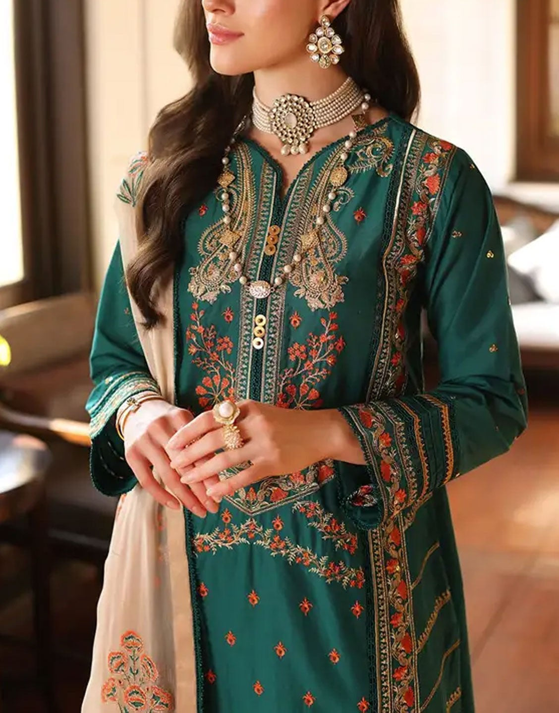 Gul Ahmed 3PC Embroidered Unstitched Lawn Suit | PM-42009