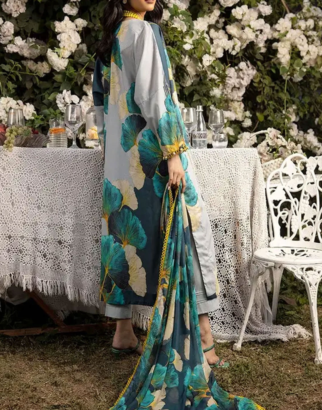 Gul Ahmed Printed Lawn Unstitched with Chiffon Dupatta | BM-42010