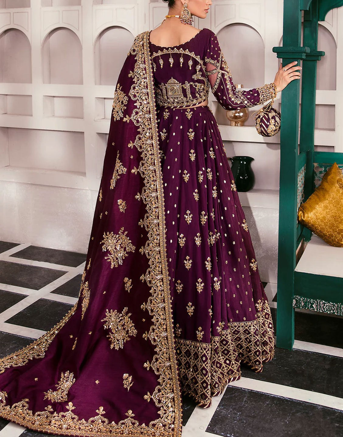 Gulaal Luxury Embroidered Lehenga Choli Dress | Shazminah GL-WS-22V1-31