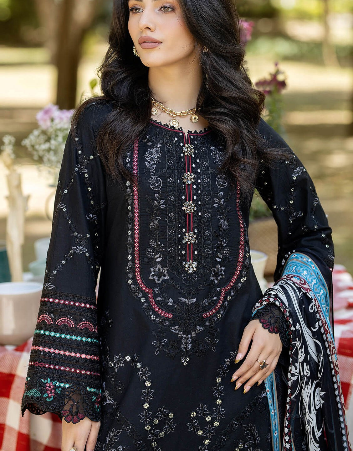 Imrozia Luxury Embroidered Stitched EID Lawn Suit | IPL - 04 Nazakat