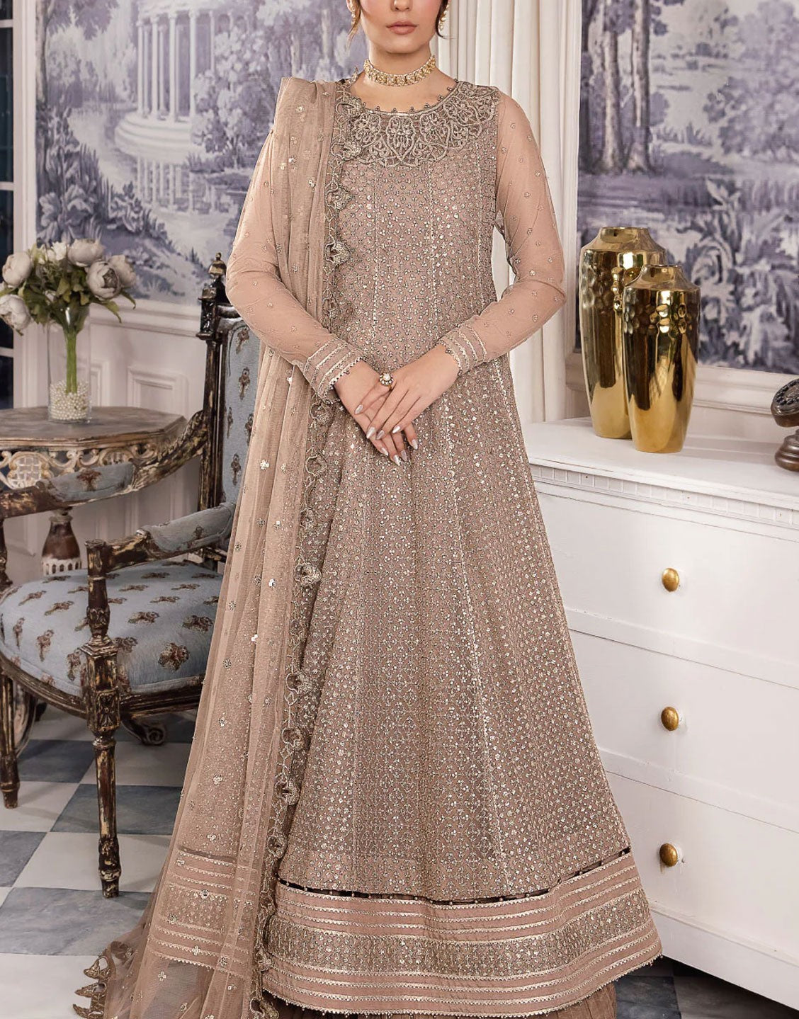 Iznik Luxury Formal Wedding Wear Maxi Dress | CC-36 Damiyah