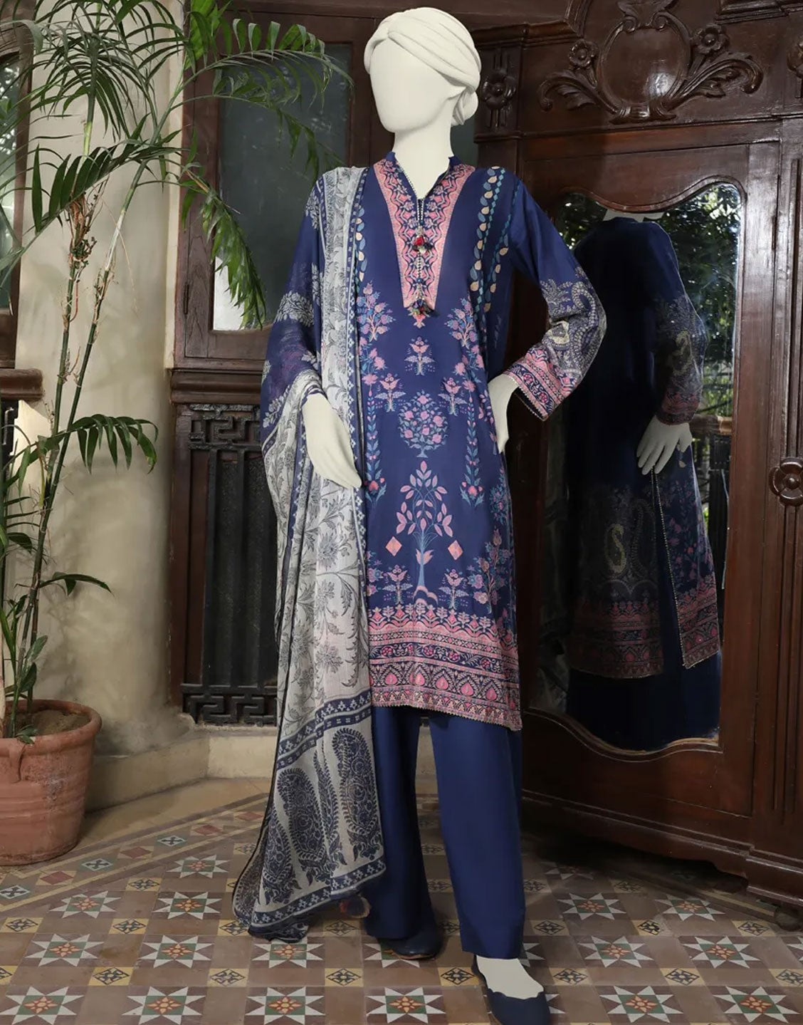 Junaid Jamshed 3PC Printed Summer Lawn Design | JLAWN-S-24-595