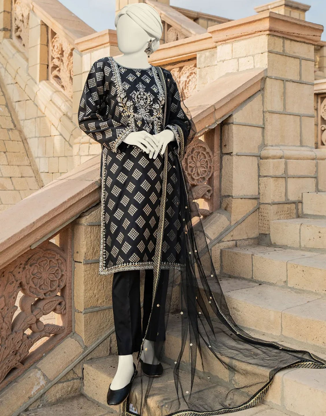 Junaid Jamshed 3PC Fancy Jacquard Dress | JJPW-S-JPS-24-3918